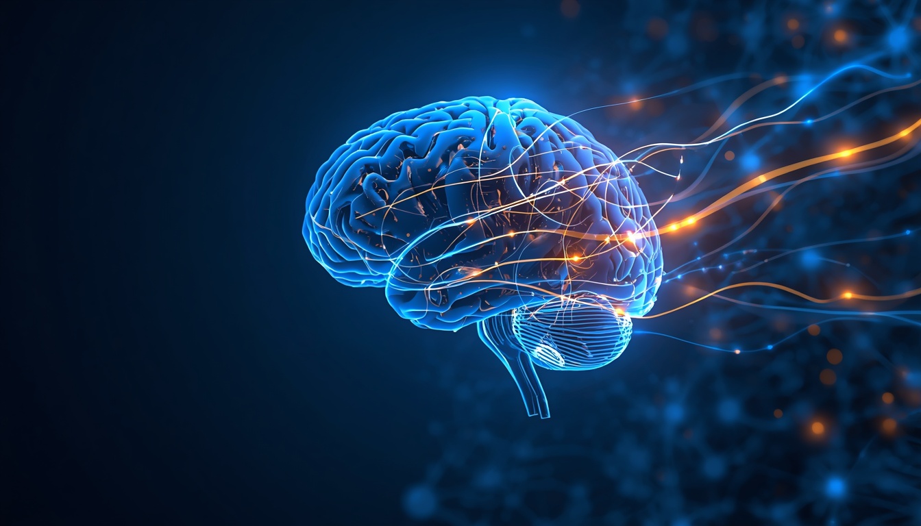 Brain reshaping itself with golden light representing neuroplasticity