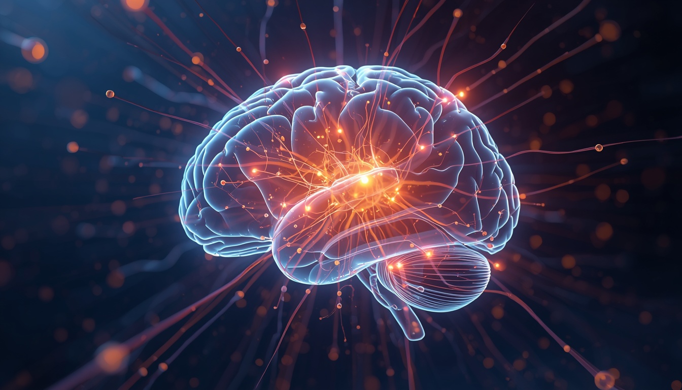Glowing neuron network powered by energy inside the brain