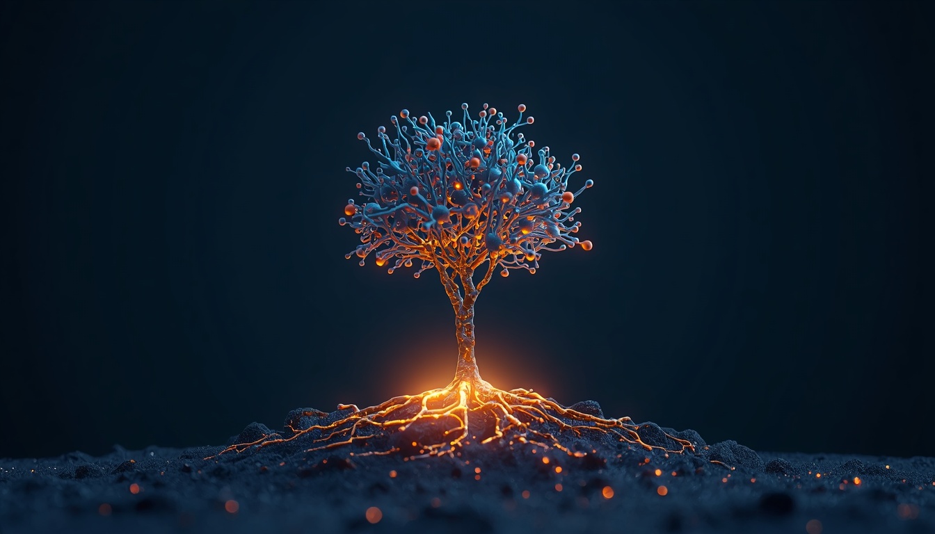 Glowing seed sprouting inside a brain-shaped silhouette, symbolizing diet and fasting's effect on BDNF