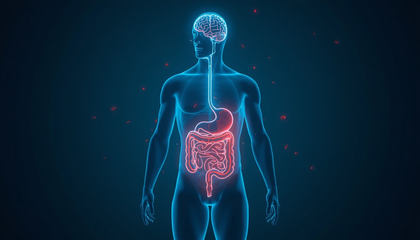 Illustration of the gut-brain axis connection